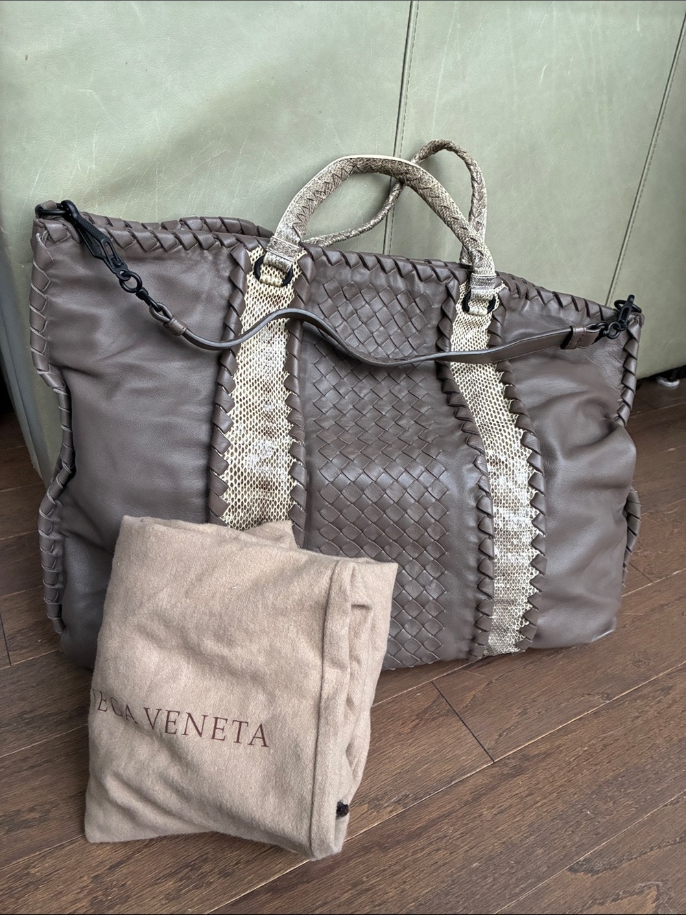 Bottega Veneta Snakeskin Shoulder Bag